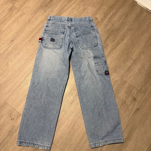 Vintage Lee Dungarees Carpenter Jeans 16R Light Wash 100% Cotton Relaxed Fit - Picture 12 of 16